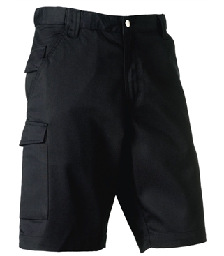 Black | Polycotton twill workwear shorts | Uniform City