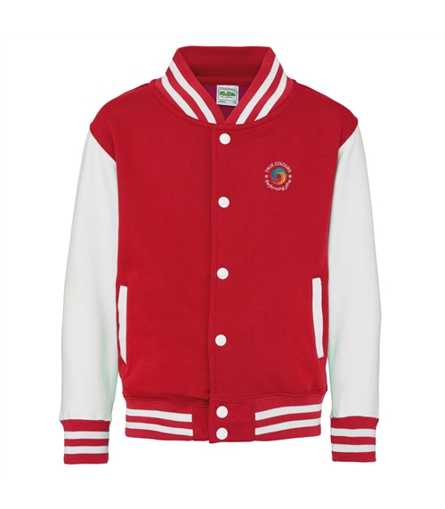 FIRE RED/WHITE | Kids varsity jacket | Uniform City