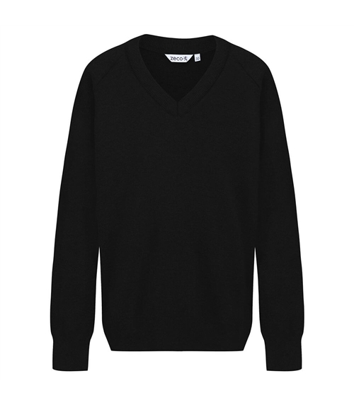 PLAIN BLACK VNECK JUMPER