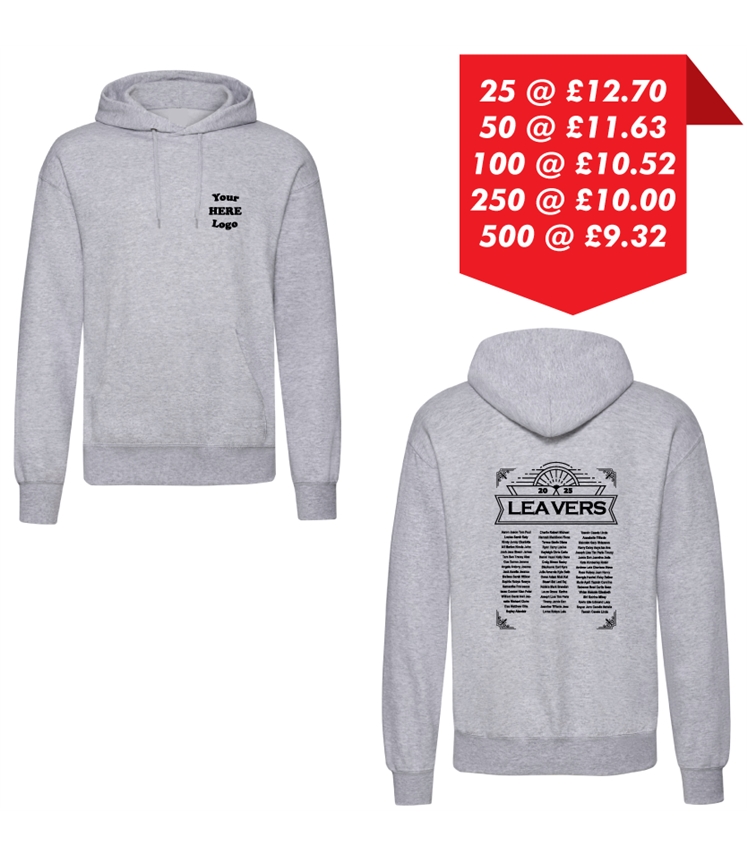 Leavers Hoodie - Printed left chest and back