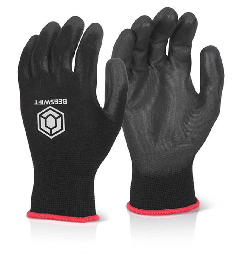 PU COATED GLOVE BLACK (PK 50) MEDIUM