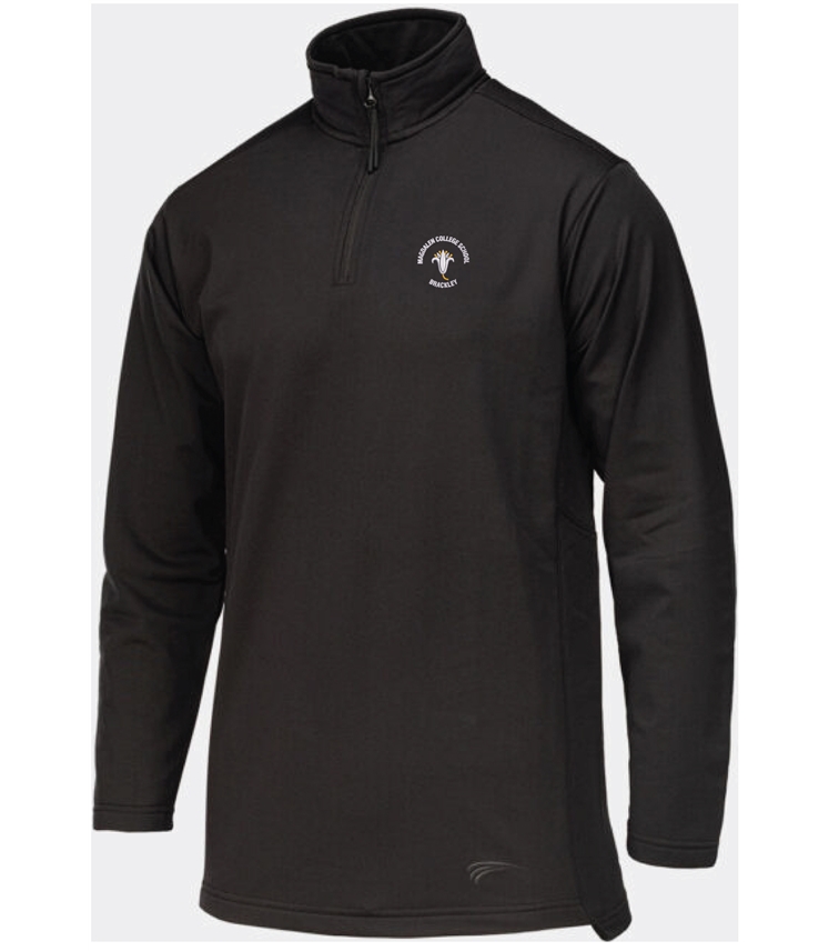 1/4 zip sports top ( black )