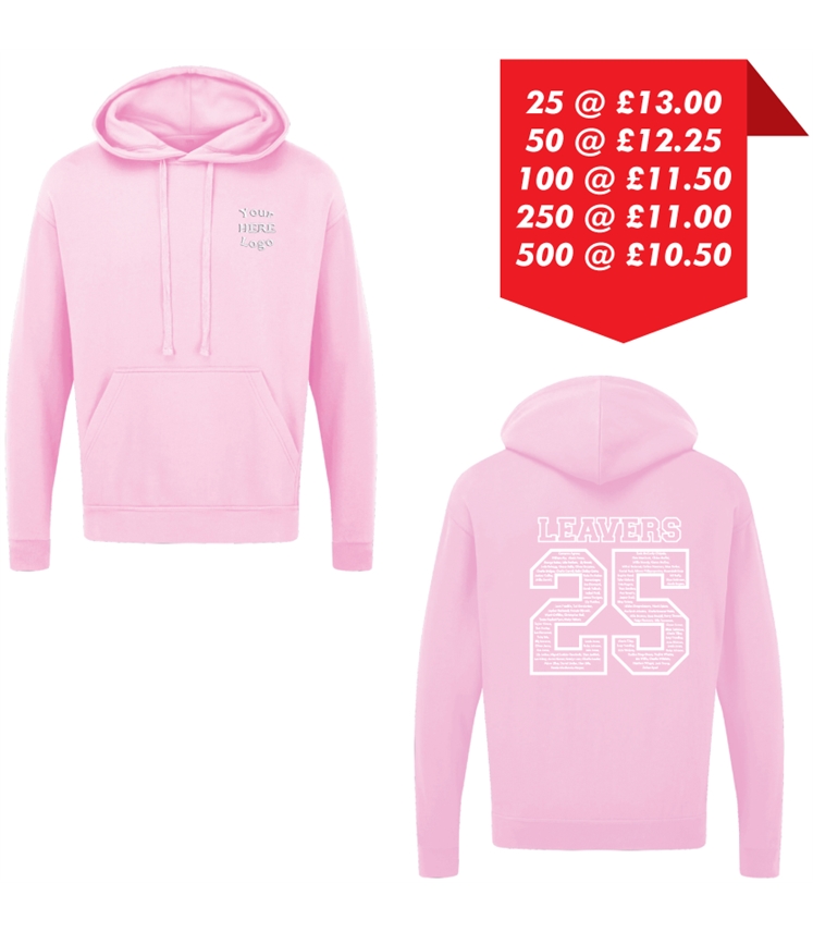 Leavers Hoodie - Embroidered left chest and Printed back