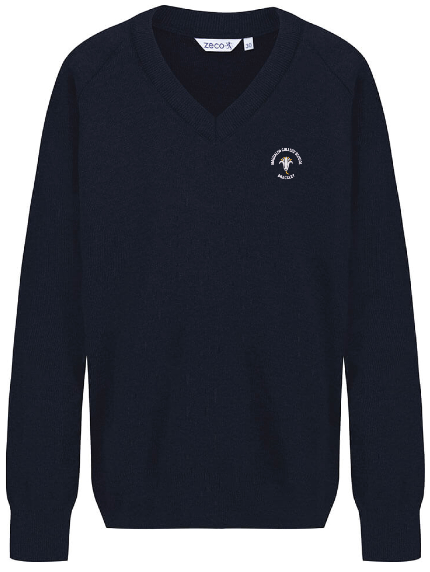 Navy Blue 50/50 Knitted VNeck Jumper Uniform City